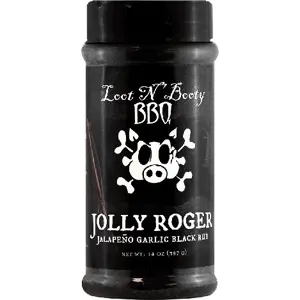 Grilovací koření Loot N' Booty BBQ Jolly Roger Jalapeno Garlic Black Rub