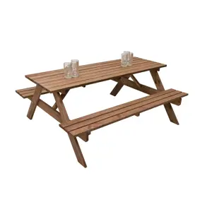 Produkt DEOKORK Masivní dřevěný pivní set z borovice 220 cm síla 30 mm (mořený)