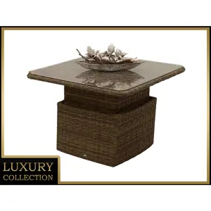 Produkt DEOKORK Ratanový stůl výsuvný jídelní/odkládací 100 x 100 cm BORNEO LUXURY (hnědá)