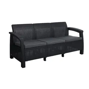 Produkt DEOKORK Zahradní ratanová pohovka CORFU LOVE SEAT MAX (antracit)