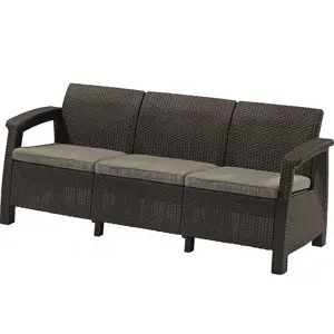 Produkt DEOKORK Zahradní ratanová pohovka CORFU LOVE SEAT MAX (hnědá)