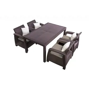 Produkt DEOKORK Zahradní ratanová sestava CORFU LOUNGE SET II. 1+4 (hnědá)