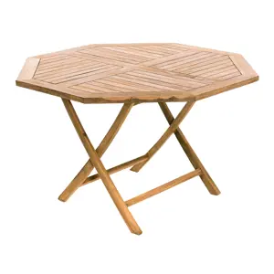 DEOKORK Zahradní skládací stůl osmiúhelník HAGEN ⌀ 120 cm (teak)