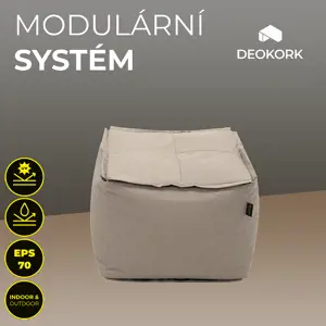 DEOKORK Zahradní textilní stolek/taburet MODULTEX (cappuccino)