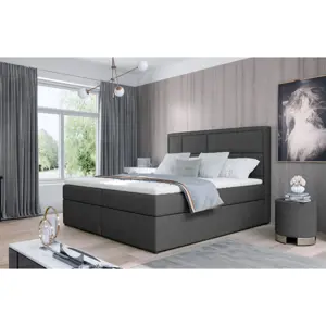 Produkt Boxspring BARBARIO 08 140x200, tmavě šedá látka