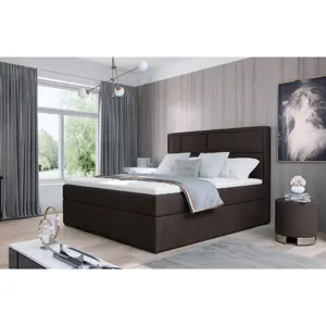 Boxspring BARBARIO 11 160x200, tmavě hnědá látka