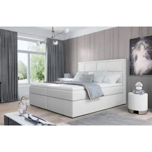 Produkt Boxspring BARBARIO 27 140x200, bílá ekokůže