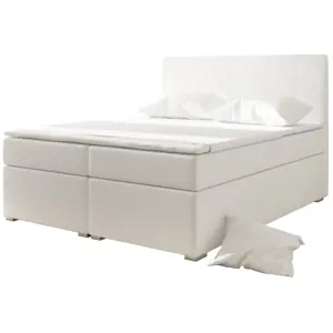 Produkt Boxspring HIRSUTA 06 160x200, bílá ekokůže