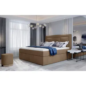 Produkt Boxspring KORBELA 10 160x200, světle hnědá látka