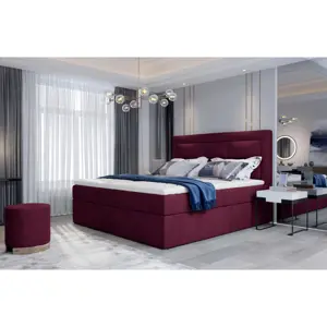 Produkt Boxspring KORBELA 17 140x200, vínově červená látka