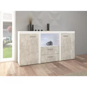 Produkt Komoda KADEN 2D2S, bílá/beton