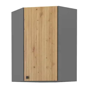 Produkt NERITA, skříňka horní rohová 58x58 GN-90 1F, korpus: antracit, dvířka: dub artisan