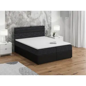 Produkt Postel boxspring MACAO 140x200 cm, černá látka/černá ekokůže