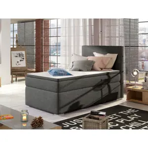 Produkt Postel boxspring NAMBUL 90x200 cm, pravá, tmavě šedá látka