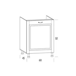 Produkt SNOW, dolní skříňka dřezová 60HM/1D, korpus bílý, dvířka šedé MDF