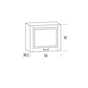 Produkt SNOW, horní skříňka 50B/450, korpus bílý, dvířka šedé MDF