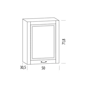 SNOW, horní skříňka 50B, korpus bílý, dvířka bílé MDF