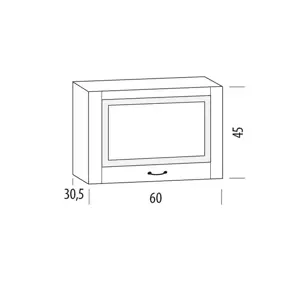 Produkt SNOW, horní skříňka 60B/450, korpus bílý, dvířka šedé MDF