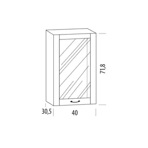 Produkt SNOW, horní skříňka prosklená 40BB, korpus bílý, dvířka bílé MDF
