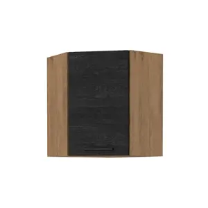 Produkt ZEATA, horní rohová skříňka 60x60 GN-72 1F, korpus: dub lancelot, dvířka: dark wood